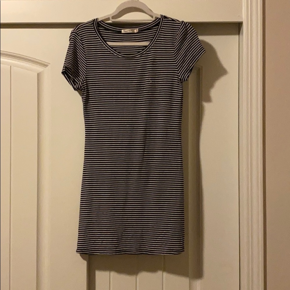 Black & White Striped Tight Dress